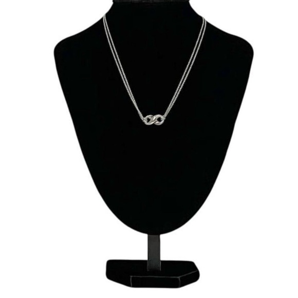 ✨💎Tiffany & Co.💎✨ 925 Sterling Silver Infinity Pendant Necklace on Dual Chain - Picture 6 of 6